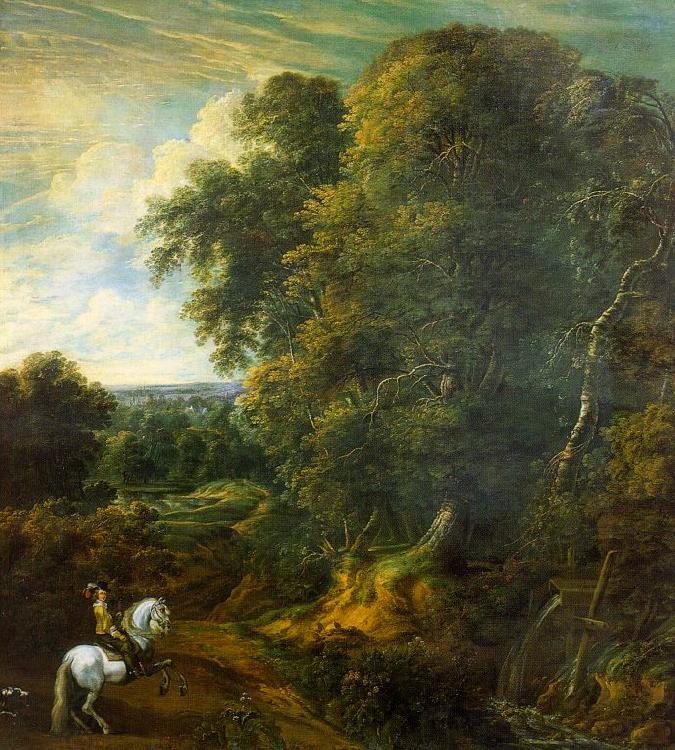 Corneille Huysmans Landscape with a Horseman in a Clearing China oil painting art